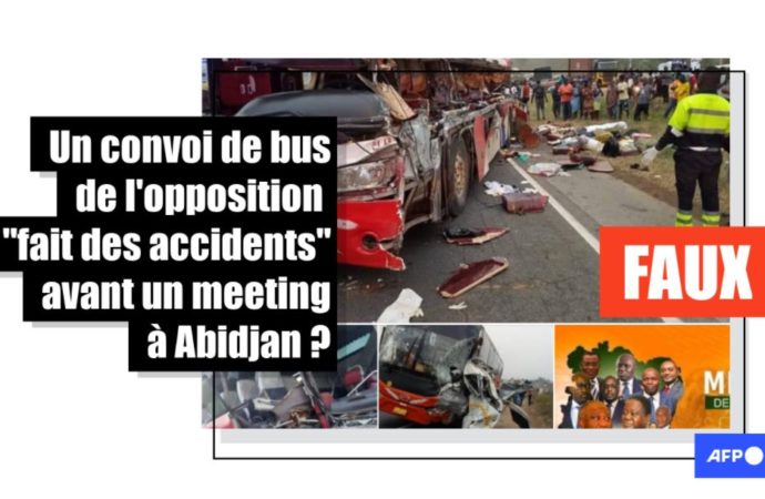 Non, il n’y a pas eu d’accident de bus transportant des partisans de l’opposition à un meeting à Abidjan