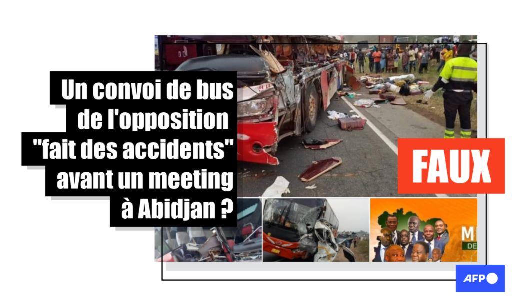 Non, il n’y a pas eu d’accident de bus transportant des partisans de l’opposition à un meeting à Abidjan