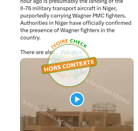 Non, cette vidéo montrant l’atterrissage de l’avion de transport militaire Il-76 au Niger est sortie de son contexte