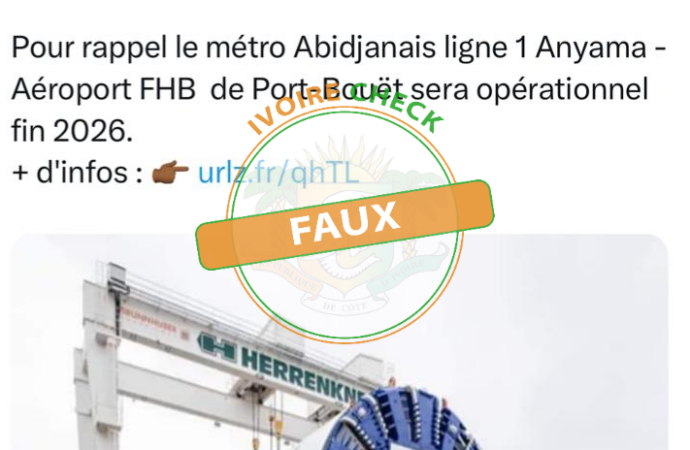FAUX : Cette image n’est pas celle d’un tunnelier utilisé pour la construction du métro d’Abidjan