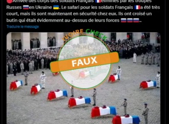 FAUX, cette image ne montre pas l’arrivée des corps des soldats français éliminés en Ukraine.