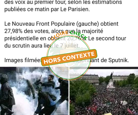 HORS CONTEXTE, ces images n’ont pas été prises après les résultats des législatifs en France le 30 juin 2024