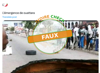 FAUX : Cette image ne montre pas un bitume dégradé à Abidjan en 2024 