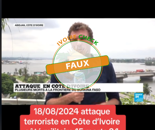 FAUX, Cette vidéo ne montre pas une attaque terroriste survenue  en Côte d’Ivoire en 2024