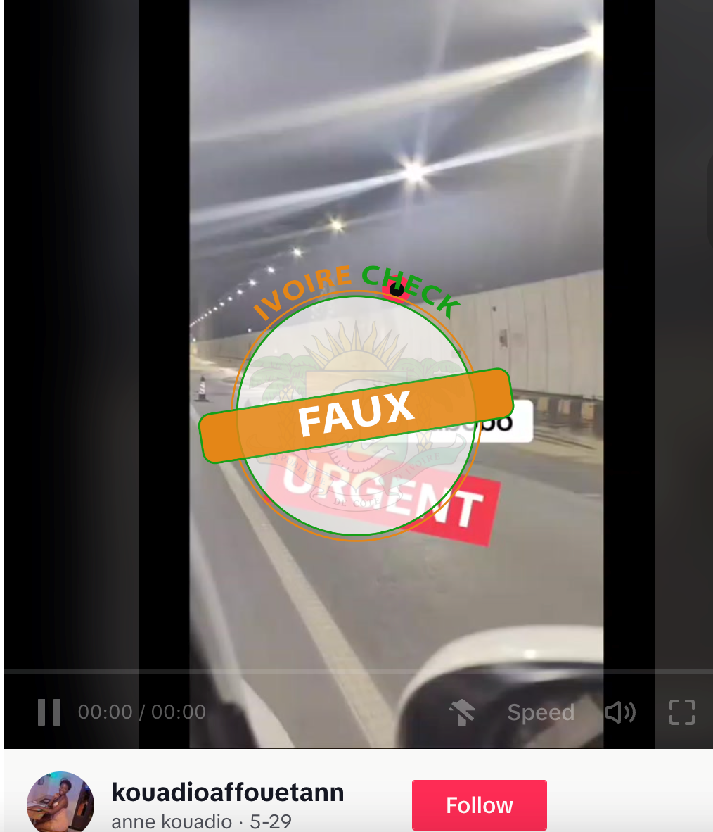 FAUX : Cette vidéo ne montre pas le tunnel d’Abobo en Côte d’Ivoire fissuré