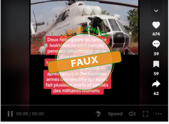 FAUX, cette vidéo ne montre pas un crash de deux hélicoptères de l’armée ivoirienne en 2024 